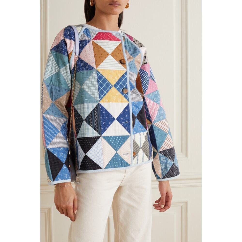 DÔEN Net Sustain Sedona Patchwork Printed Quilted Organic Cotton Jacket Size S